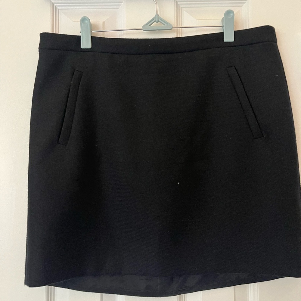 J. Crew Black Wool Mini Skirt